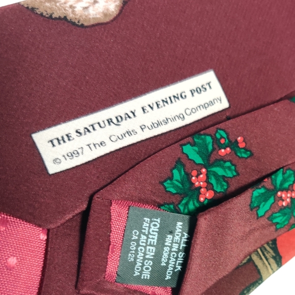 Vintage The Saturday Evening Post Christmas Tie - Picture 3 of 9